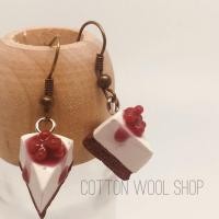 ราคา ต่างหูดินปั้นรูปเชอรี่ชีสเค้ก (1326645371)