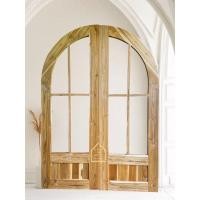 ราคา ส่งฟรี!! ชุดประตูไม้สักบานโค้งคู่ 8 ช่องแสงแต่งเต้าทึบขอบหนา รับผลิตทุกขนาด (25803334613)