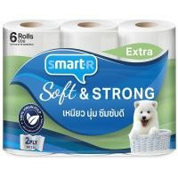 ราคา สมาร์ทเตอร์กระดาษชำระเอ็กซ์ตร้าแพค 6 Smarter Long Roll Tissue Extra Pack 6 [หมายเลขบาร์โค้ด 8853474065615] (55803158789)