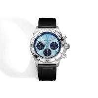 ราคา 1: 1 Original Standard Real Shot, Century Aviation Chronograph 01 นาฬิกาผู้ชายกลไกอัตโนมัติ Ice Blue 43 Swiss Mechanical Watch (56003666867)