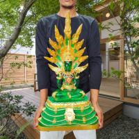 ราคา NMT8 พระแก้วมรกต ทรงเครื่องฤดูร้อน ประทับบัลลังก์พญานาคราช 9 เศียร องค์ใหญ่มากหน้าตัก 9 นิ้ว งานเรซิ่นปิดทองงดงาม (23975815814)