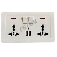 ราคา ปลั๊กไฟติดผนังพร้อมช่องเสียบ USB 2.1A มีสวิตซ์ (7134223116)