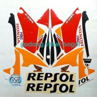 ราคา CBR Repsol 150R 2014-2016 สติ๊กเกอร์แถบตัวถังมอเตอร์ไซค์สีขาว-ส้ม (43405791372)