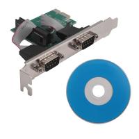 ราคา ☀In Stock☀PCI-E PCI Express Dual Serial DB9 RS232 2 Ports Controller Adapter Card Green (1885209683)