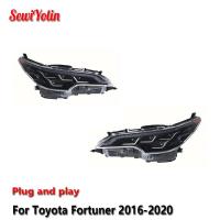 ราคา Car LED Headlight Light Assemblies For Toyota Fortuner 2016-2020 Auto Fog DRL Brake Turn Signal Lam (42727336483)