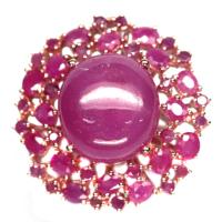 ราคา เเหวนพลอยแท้ ทับทิม สีชมพู 17 x 19 mm. ล้อม ทับทิม (เผาเก่า) เงินแท้ 925 ชุบนาค (rose gold) ไซร์แหวน 8.5 (21491140443)