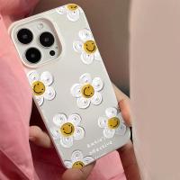 ราคา เคสโทรศัพท์มือถือเยลลี่ ภาพวาดสีน้ำมันสไตล์น่ารัก ดอกไม้สีขาวที่มีใบหน้ายิ For IPhone16 15 14 13 11 6 7 8plus Pro Promax (41667385560)