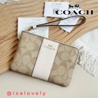ราคา Isa Lovely Shop COACH 58035 CORNER ZIP WRISTLET IN C SIGNATURE CANVAS Color: IM/LIGHT KHAKI/CHALK (25867704642)