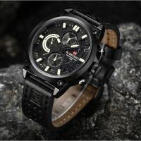 ราคา หรูหราในราคาเบาๆนาฬิกาข้อมือชาย กันน้ำ naviforce watch แท้ รุ่นNF9068-WHI สายหนัง ของแท้100% (886589469)