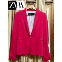 ราคา ZARA BASIC blazer suit Size S สูทแบรนด์เนม สูทแบรนด์ซาร่าเบสิค เบลเซอร์ สูททำงาน สีชมพู สีโรเซ่พิ้งค์ (15765272773)