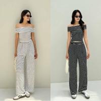 ราคา เซทเสื้อครอปเปิดไหล่แขนสั้น มาพร้อมกับกางเกงขายาวเอวยางยืด มีกระเป๋าทั้งสองข้าง ใส่สบาย ใส่แยกชิ้นก็ได้ (25171676342)