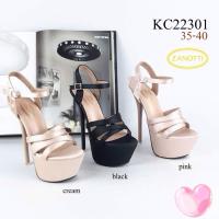 ราคา SaleSize 35/38 รองเท้าส้นสูง 6 นิ้ว เสริมหน้า 2 นิ้ว หนังซาติน รัดข้อ คาดสายสานๆ ทรงสวยสุดๆ (27858246475)