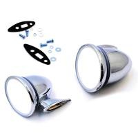 ราคา กระจกมองข้าง 4" ชุบเงิน ทรงจรวด ปอร์เช่ Porsche 356 356A 356B 356C 356SC ปี 48-65 เลนส์กันแสงสะท้อน (6678459772)