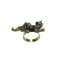 ราคา TANITTgems แหวนรูปเสือลงดำฝังเพชรคริสตัล (สีฟ้า)#1329 (453237412)