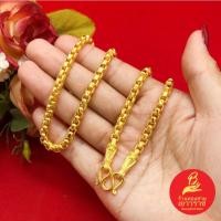ราคา สร้อยคอลายผ่าหวายมนพ่นทรายตัดลายหัวจรวด ความยาว 24 นิ้ว เทียบเท่า 3 บาท ชุบทอง ใส่แทนของจริงได้ สีสวยเหมือนจริง พร้อมส่ง (29066242193)