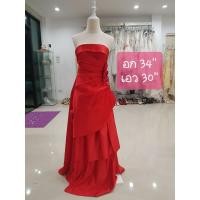 ราคา ชุดราตรียาว เกาะอกสีแดง แต่งเลเยอร์ด้านหน้า เรียบหรูดูดี (4754307267)