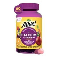 ราคา >>พรีออเดอร์<<Nature's Way, Alive!, Calcium + D3, 60 Gummies (6634521578)