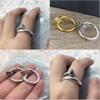 ราคา แหวน CH♥/925 เงินสไตล์คลาสสิกเล็บเพชรสไตล์แหวนคู่ 22K แหวนทอง 111 (29272636046)