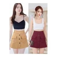 ราคา กางเกงกระโปรงดีเทลกระดุมหน้า3เม็ด (22060249912)