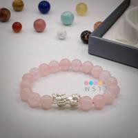 ราคา (พราว) ปี่เซียะเงินแท้+หินโรสควอตซ์(Rose Quartz) ขนาด 8 มม. หินประจำราศีมังกร และเดือนกันยายน ผ่านพิธีบรรจุพุทธคุณแล้ว (18447351746)