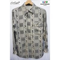 ราคา CROCODILE แท้ เชิ๊ตแขนยาวลายวินเทส (3525359280)