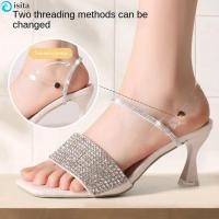 ราคา รองเท้าส้นสูง ISA ส้นสูงปรับระดับได้ มาพร้อมสายคาดข้อมือ ออกแบบให้สวมใส่สบายและกันลื่น (43428113188)