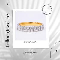 ราคา แหวนเพชร แหวนแถว2แถว เพชรแท้ธรรมชาติ น้ำ97 vvs ตัวเรือนทองแท้ 18k หนัก 4.5 กรัม (27011445148)