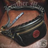 ราคา กระเป๋าคาดเอว (มือ1) LeatherMan หนังแท้ รุ่น Queen สีดำ-แดง (25908805350)