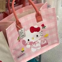 ราคา Sanrio Hello Kitty Same Style 2024 กระเป๋าถือลายการ์ตูนใหม่ผ้าแคนวาสพิมพ์ลายกระเป๋าช้อปปิ้งผู้หญิง (26712194741)