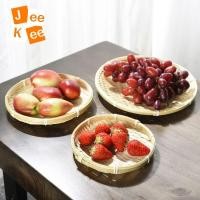 ราคา JEEKEE ถาดไม้ไผ่ทอ, ตะกร้าหวายหวายสานไม้ไผ่, ถาดตะกร้าสานไม้ไผ่ทรงกลมห้องครัว (40150784519)