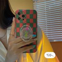 ราคา เคสลายดอกไม้ เคสแถมที่ติด แถมGriptok ไอริงชมพูเขียวดอกไม้ใส (10786187796)