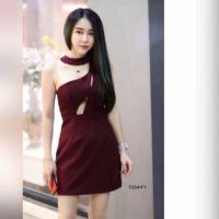 ราคา Dress เดรสแขนกุดไหล่เดี่ยว เว้า 1 ข้าง ช่วงไหล่กับหน้าท้องแต่งเจาะเว้า (5525355688)