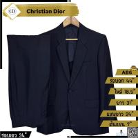 ราคา ชุดสูท Christian Dior สีกรมท่า (ผ้าวูลแท้) (23985144347)