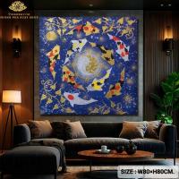 ราคา รูปภาพปลาคาร์ฟ ปลาเงินปลาทอง ขนาดW80H80Cm ภาพติดผนัง ภาพเรียกทรัพย์ ภาพเสริมโชคลาภ รูปปลาคาร์ฟ8ตัว (5062222614)