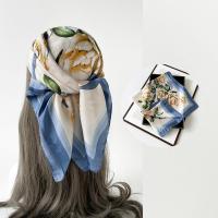 ราคา ผ้าพันคอสไตล์ซาตินผ้าไหมเทียมลายดอกไม้ พิมพ์สีสันสดใส ทรงเรียบง่าย (45501004346)