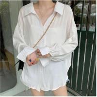 ราคา เสื้อเชิ้ตสปันแขนยาวแต่งเว้าด้านหลัง มีเชือกผูกโบว์ (4579207174)