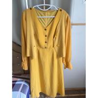 ราคา ชุดเซ็ท ชุดทำงานสีเหลือง เดรสมีเสื้อคลุม มือ 1 (29606956626)