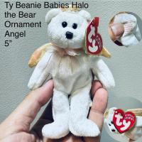 ราคา ตุ๊กตา หมี ทีวาย มีเม็ดถ่วง Ty Beanie Babies Halo the Bear Ornament Angel 5” (22990011382)