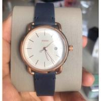 ราคา Fossil ES4334 สายหนังสีน้ำเงินเข้ม ปัดโรสโกลด์ ของใหม่ ของแท้100% (26059972439)