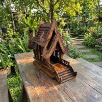 ราคา ศาลพระภูมิไม้สัก รุ่นระเบียงหน้ากว้าง (มีบันได) ขนาด 17x45x44 cm ศาลตายาย บ้านทรงไทย ทนแดดทนฝน (53602900178)