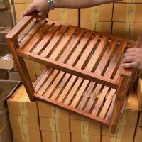 ราคา I10ชั้นวางรองเท้าไม้สัก ชั้นวางของไม้สัก 2 ชั้น (28124207242)