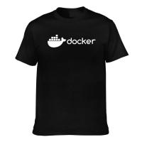 ราคา เสื้อยืดแขนสั้นผู้ชายโลโก้ Docker White Edition (43976216438)
