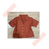 ราคา เสื้อเชิ้ตแขนสั้น สีส้มอิฐ (26464215932)