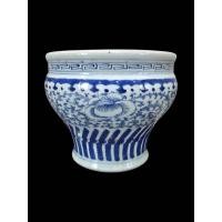 ราคา กระโถนกระเบื้องลายคราม เนื้อกังไสลายดอกไม้ (41711390293)