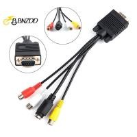 ราคา [BBNZDD] 3RCA Converter Cable ใหม่ VGA to Video TV Out S-Video AV Adapter สาย VGA เป็น VGA BVAH (56304980112)