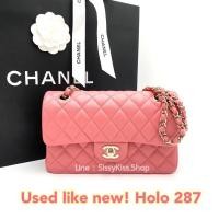 ราคา Used like new chanel classic 9 สี Coral pink caviar light gold hardware holo 287 (16441865076)