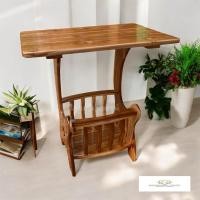 ราคา ไม้มงคล พาณิชย์ โต๊ะข้างเตียง โซฟา ชั้นวางของทรงกระเช้า ไม้สักทอง (23073563904)