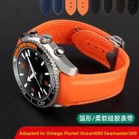 ราคา 22 มม.ซิลิโคนสําหรับ Omega Planet Ocean 600 AT150/007 ไตรมาสสีส้ม Seamaster 300 โค้งกันน้ํานาฬิกาผู้ชาย 20 มม. (42958290918)