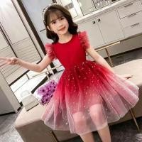 ราคา กระโปรงเด็กหญิง เดรสเด้ก เดรสแฟชั่น เดรสสีแดง กระโปรงสีแดง กระโปรงเจ้าหญิง (19269591069)