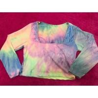 ราคา เสื้อครอบมัดย้อม คอเหลี่ยม เสื้อมัดยอม เสื้อเอวลอย (3837716598)